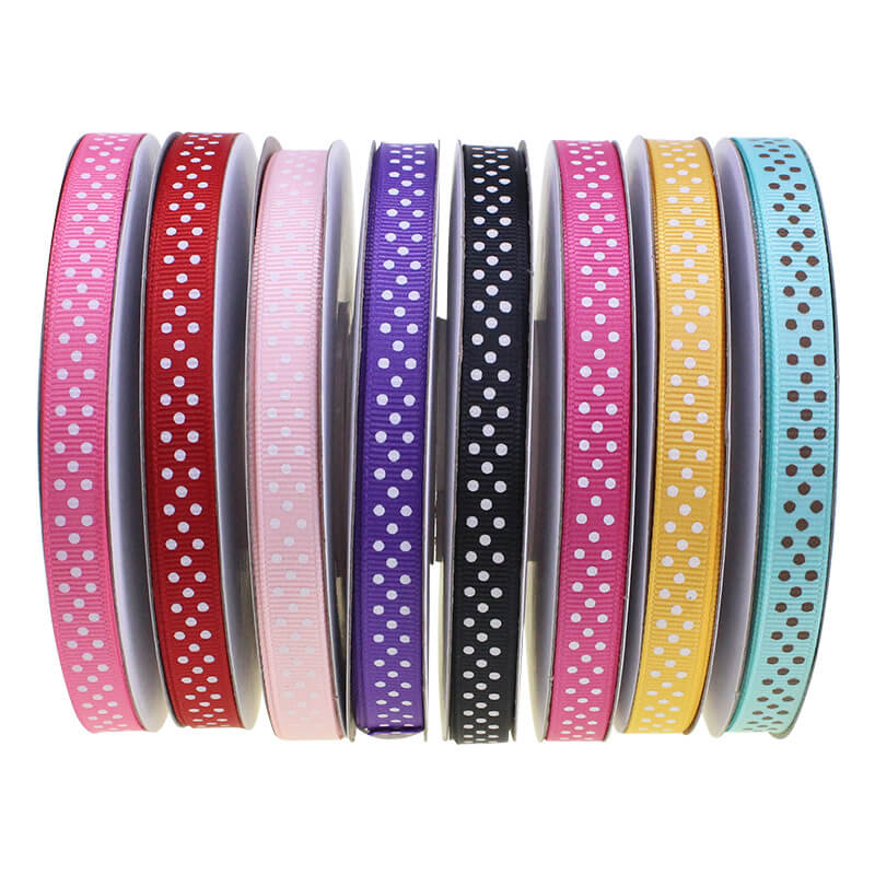 Grosgrain Polka Dots Ribbon, Over 25 Color Options, Sizes Ranging from 6  to 100 Yards