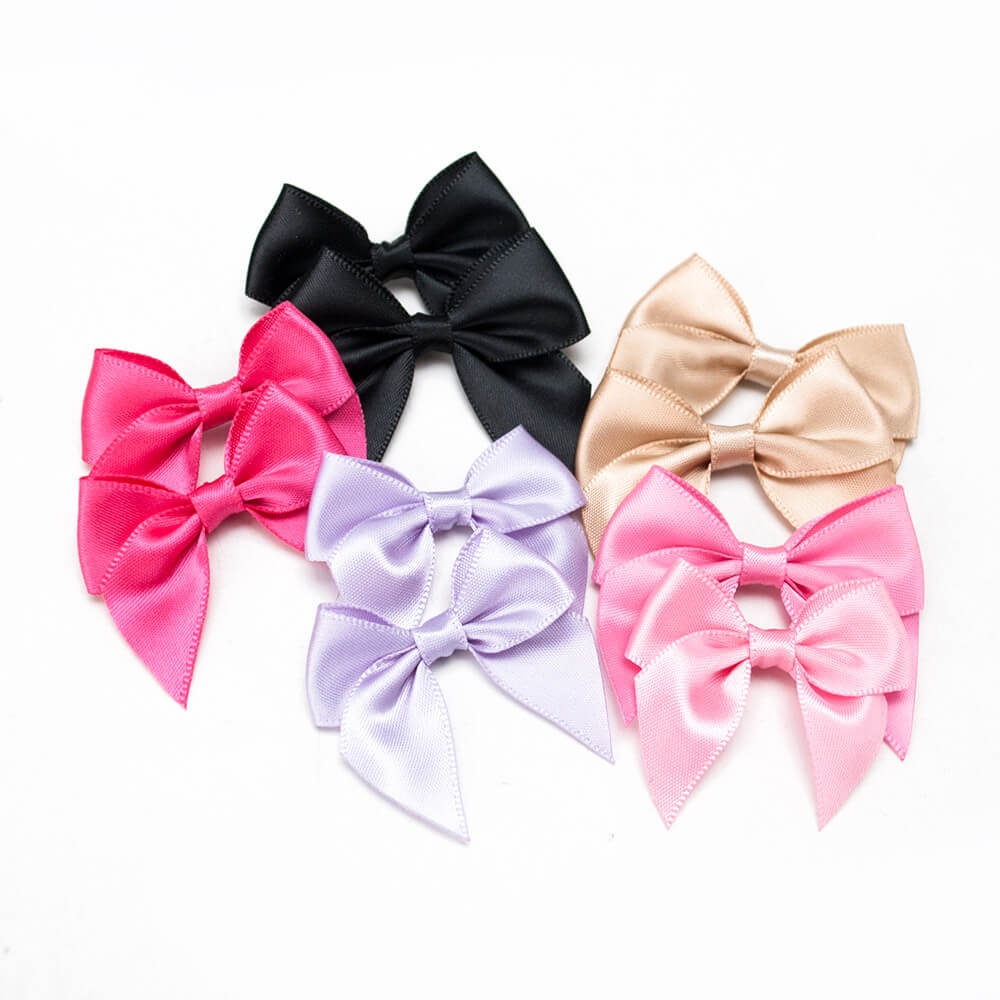 7cm width pre made satin bow, self-adhesive ribbon bow 196 colors ...