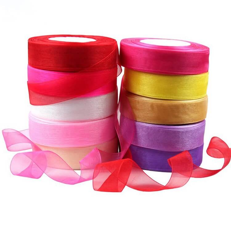 MingRibbon Ready Stock 20 mm wide nylon organza ribbon roll 66 colors  available